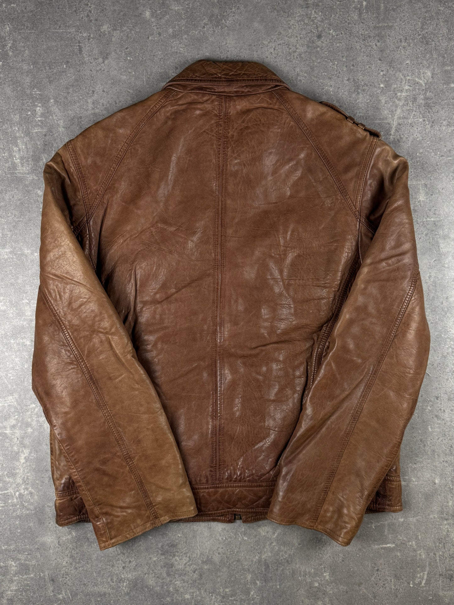 Vintage leatherjacket brown (M)