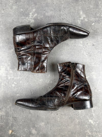 Brogue Ankle Boots mit Krokoprägung (EU:43 / US:9.5)