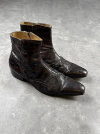 Brogue Ankle Boots mit Krokoprägung (EU:43 / US:9.5)