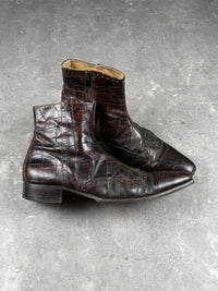 Brogue Ankle Boots mit Krokoprägung (EU:43 / US:9.5)